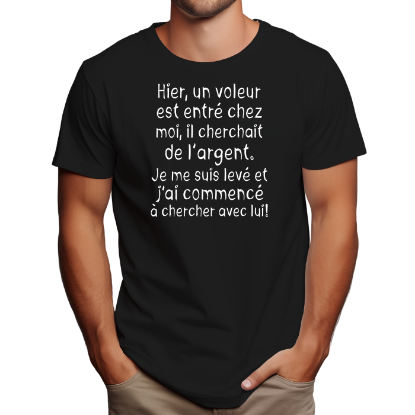 Image de Hier un voleur est entré chez moi, il cherchait de l'argent. Je me suis levé et j'ai commencé à chercher avec lui!